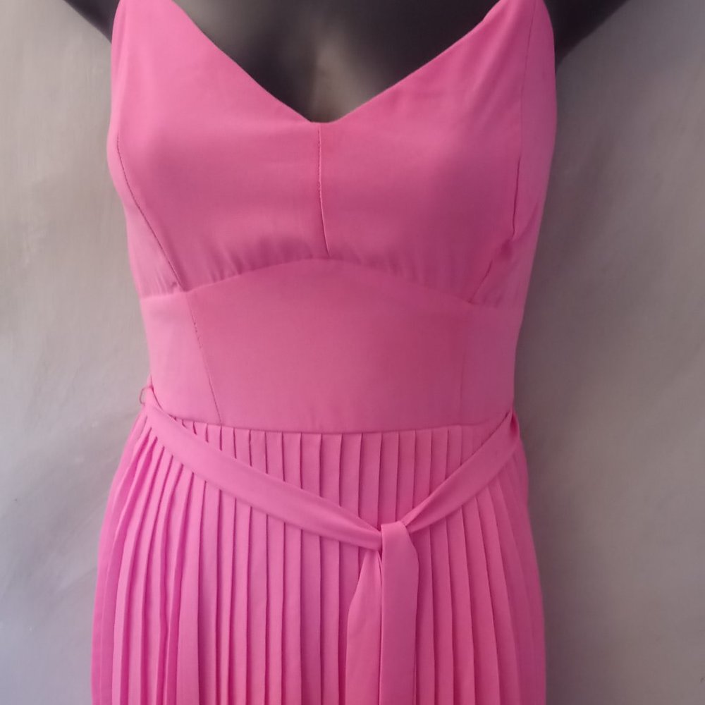 Pink Pleated Chiffon dress